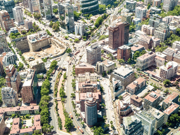 Modern skyscrapers and business district in downtown Santiago, Chile – DMC Chile