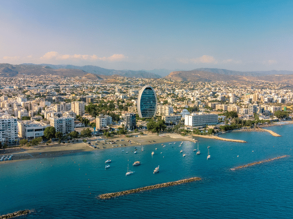 Modern skyline of Limassol featuring The Oval building on the coast – DMC Cyprus