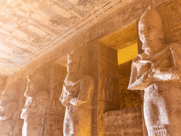 Sunlight illuminating the interior of an Egyptian temple, symbolizing the unique access and tours provided by a DMC in Egypt.