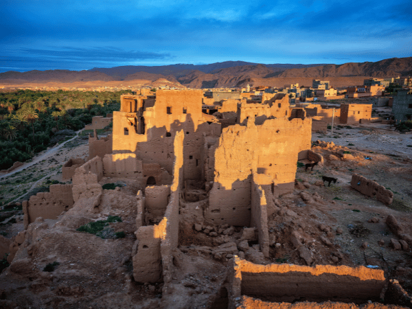 Ancient ruins in Tinghir, highlighting the historical tours and unique sites managed by a DMC in Morocco.